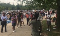 Hundreds gathered Thursday evening at Montgomery Blair High School in Silver Spring to protest police violence and the recent fatal shooting by a Montgomery police officer.