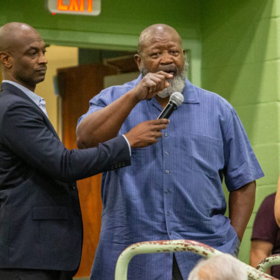 Silver Spring, MD, Thursday, June 6, 2019: Rev. Barry Moultrie comments on the state of policing in Montgomery County during a Community Forum on Policing held at John F. Kennedy High School in Silver Spring, MD. (Michael R. Smith/The Prince George's Sentinel).